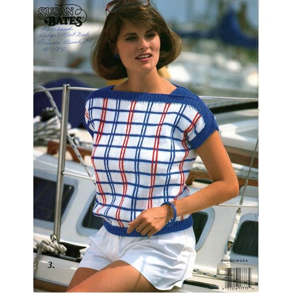 Susan Bates Nautical Knits Patterns for 4 Nautical Theme Sweaters Vintage - Picture 2 of 4
